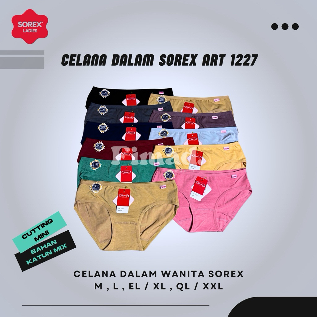 Celana Dalam Sorex 1227 Wanita | CD Katun Mini Cut Lembut & Elastis Size M-XXL
