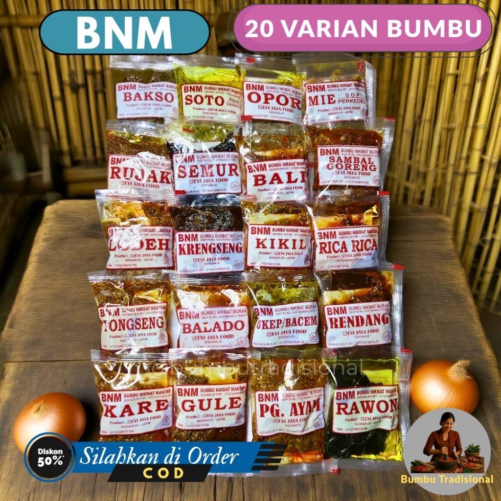 

BNM - 20 VARIAN BUMBU - Bumbu Nikmat Murah - Bumbu Masak Instan