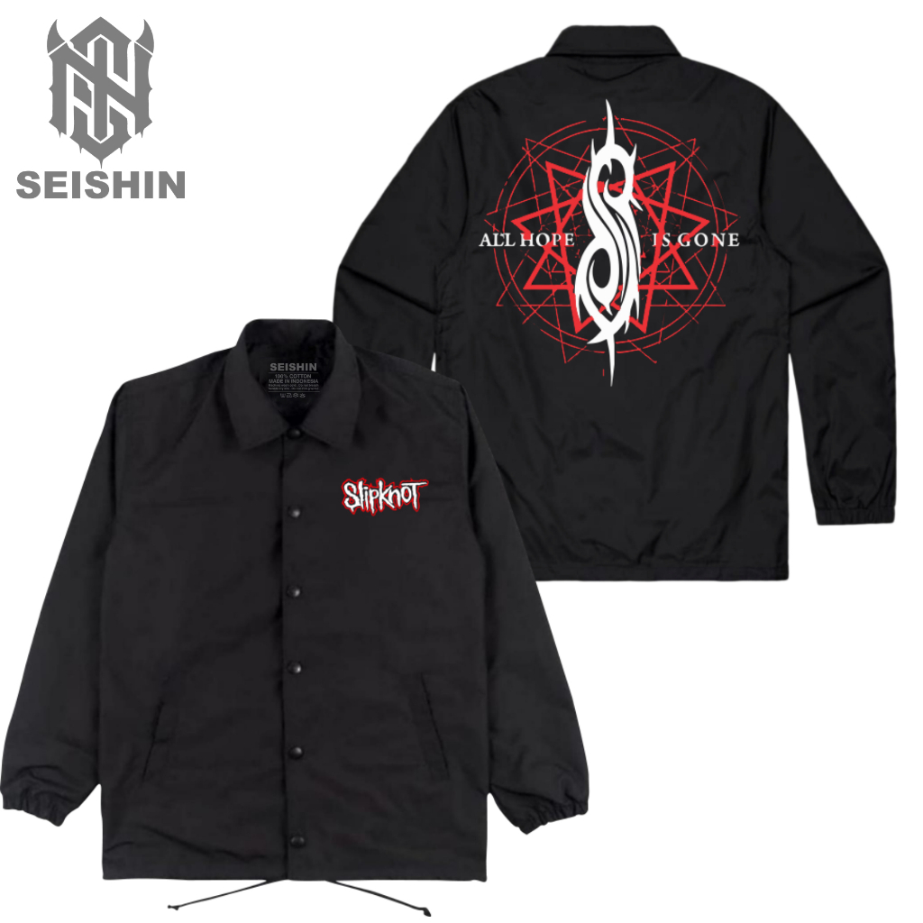 Seishin Jacket Coach Musik Slipknot all hope is gone black jacket Unisex