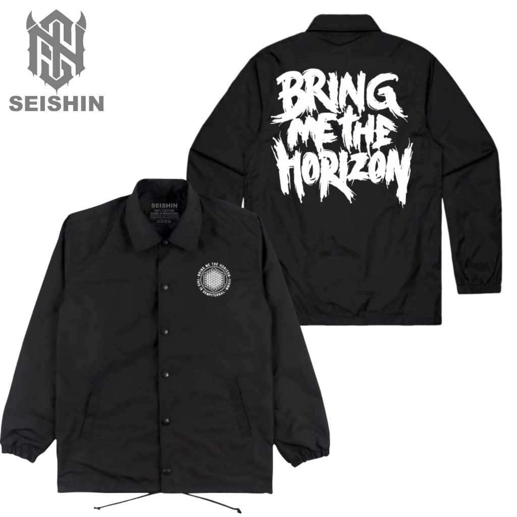 Seishin Jacket Coach Musik Bmth tulisan black jacket Unisex