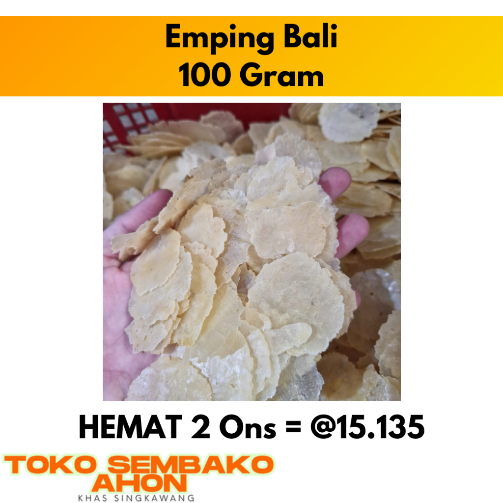 

100 gram Emping Kecil Bali / EMPING TIPIS / Emping Bali Tipis Renyah / Emping Kecil 100gr / Kerupuk Emping Asli Bali Tipis