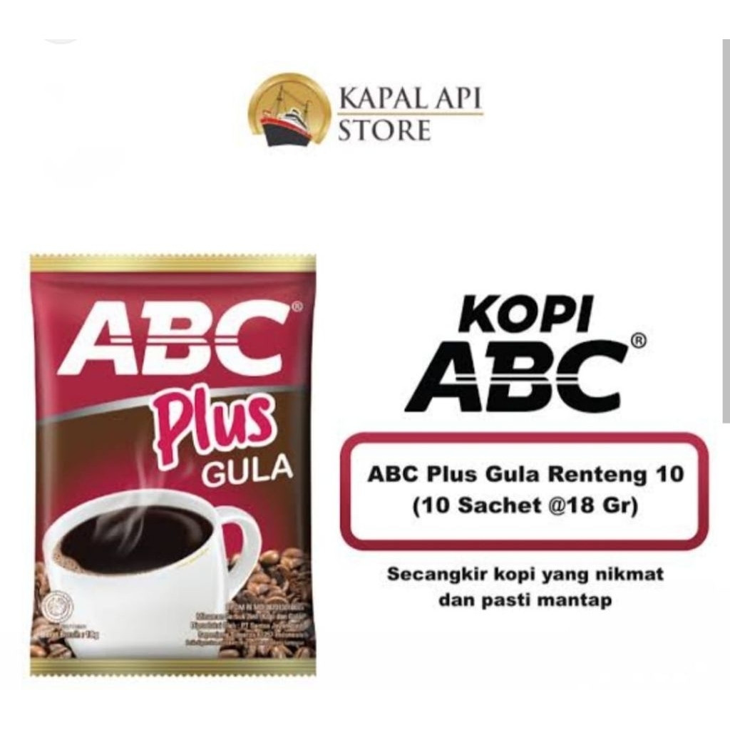 

Kopi ABC Plus Gula Isi 10 Sachet