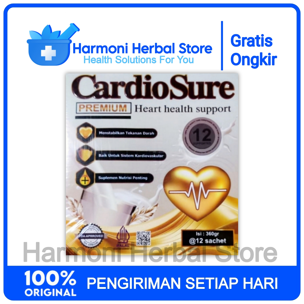 

Cardiosure Milk Susu Obat Hipertensi Turunkan Kolestrol & Asam Urat Original Asli
