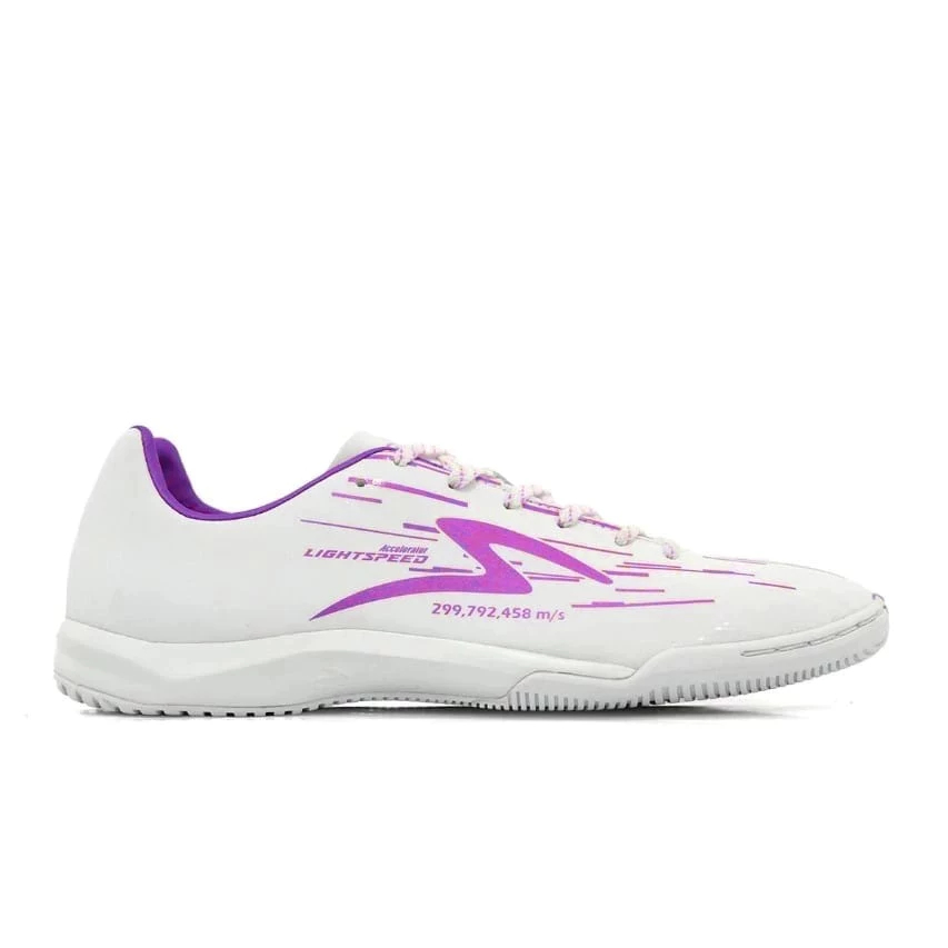 NEW COLOUR  SEPATU FUTSAL SPECS ACCELERATOR LIGHTSPEED REBORN IN WHITE PURPLE SEPATU OLAHRAGA FUTSAL