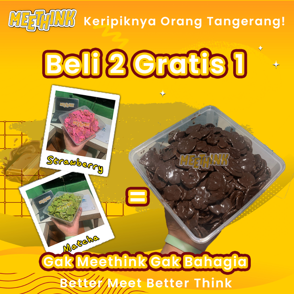 

(BELI 2 Gratis 1) Keripik Pisang Cokelat Lumer 1500ML By MEETHINK CHIPS | Bebas Pilih Varian Rasa!