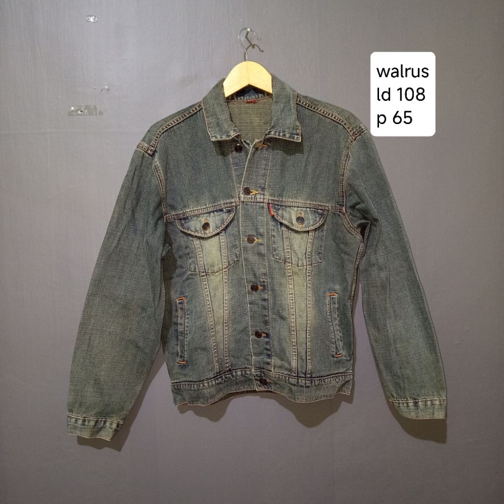 PRELOVED Walrus Ja ket Jeans Denim Abu Coklat Unisex