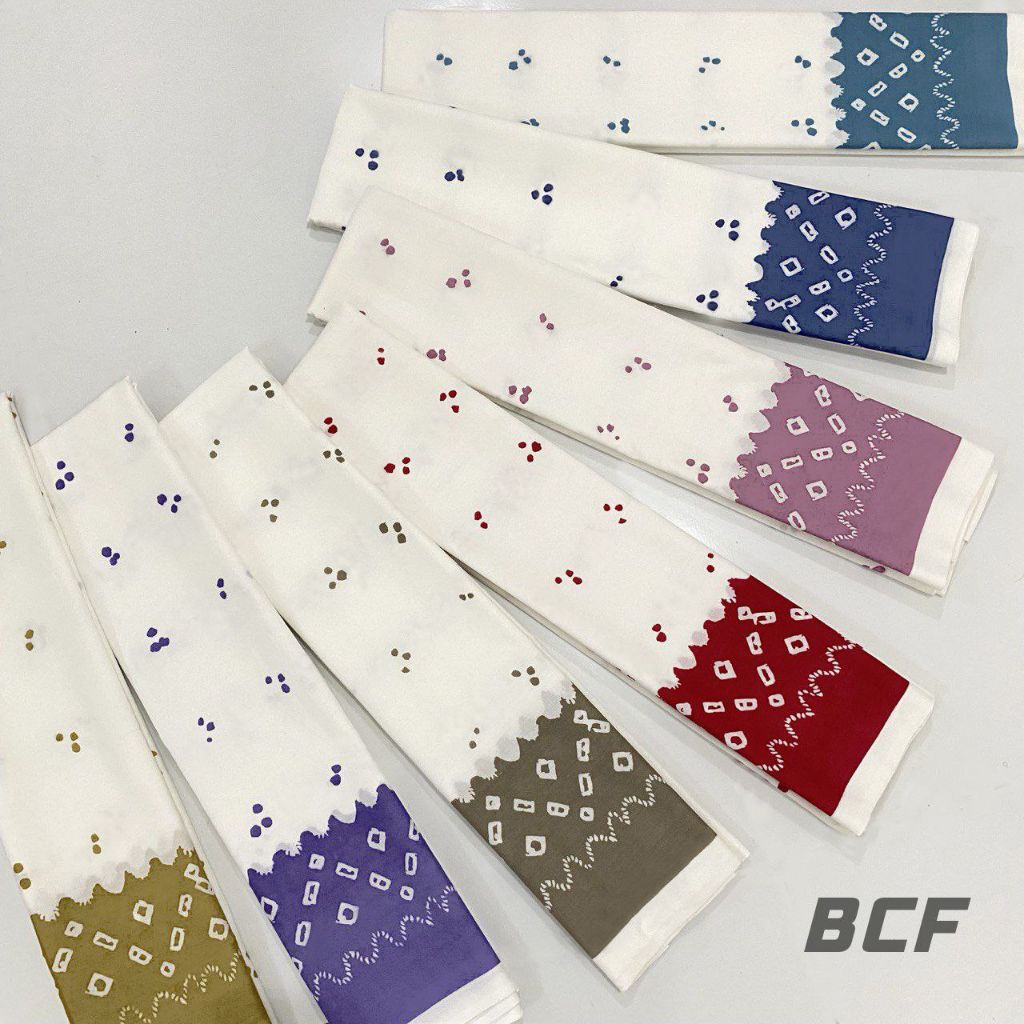 Tj kain batik printing motif bunga sepatu batik soft pastel cerah batik wanita modern bridesmaid