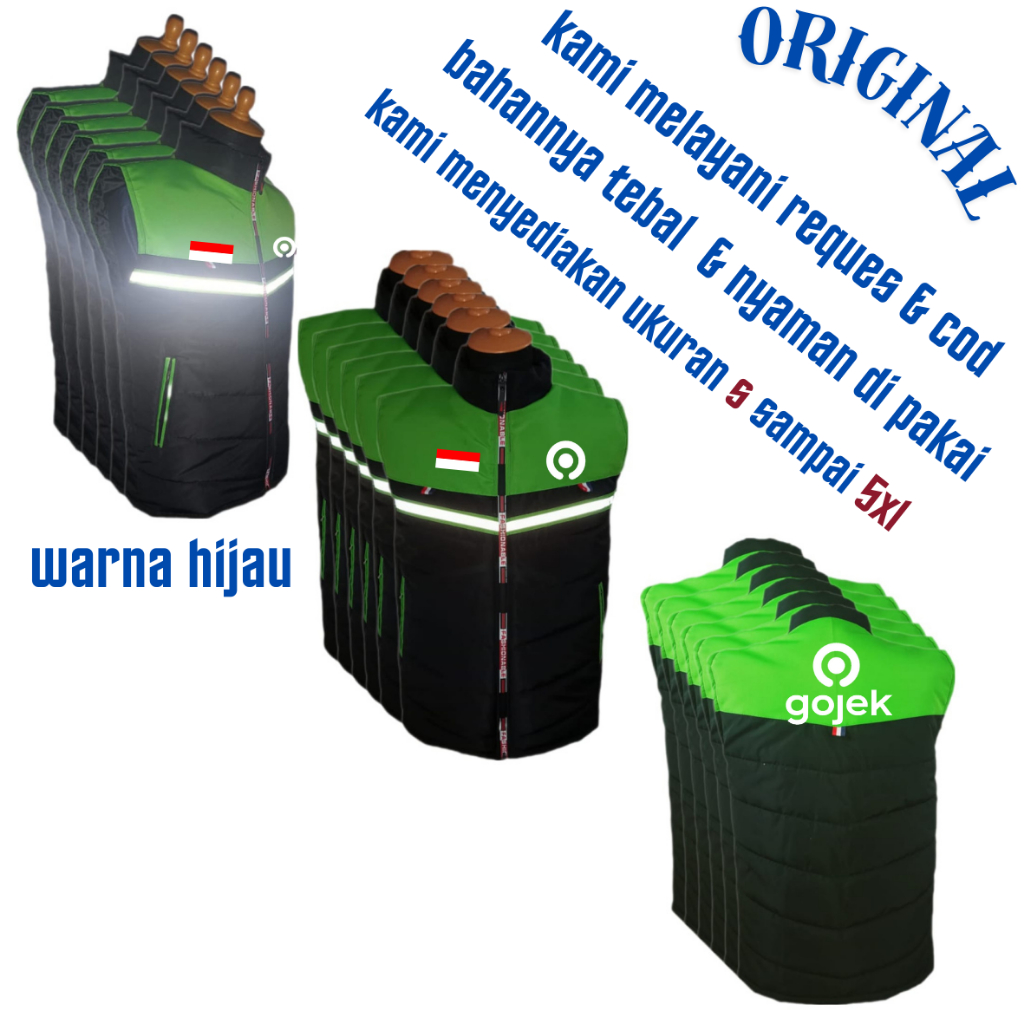 Diskon   rompi lis logo gojek / rompi pria wanita  anti air