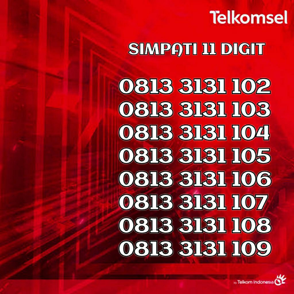 SIMPATI 11 DIGIT NOMOR CANTIK RAPI O813 3131 102 104 105 106 107 108 109