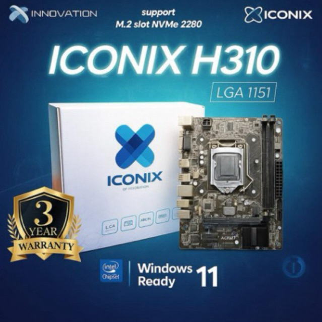 Motherboard Iconix H310 LGA 1151 DDR4 Gen 6 - Gen 9
