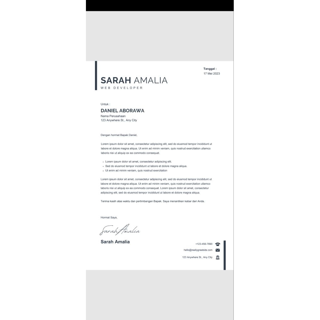 

JASA MEMBUAT SURAT LAMARAN KERJA (SLK) / CV ATS PREMIUM / FREE TEMPLATE EMAIL