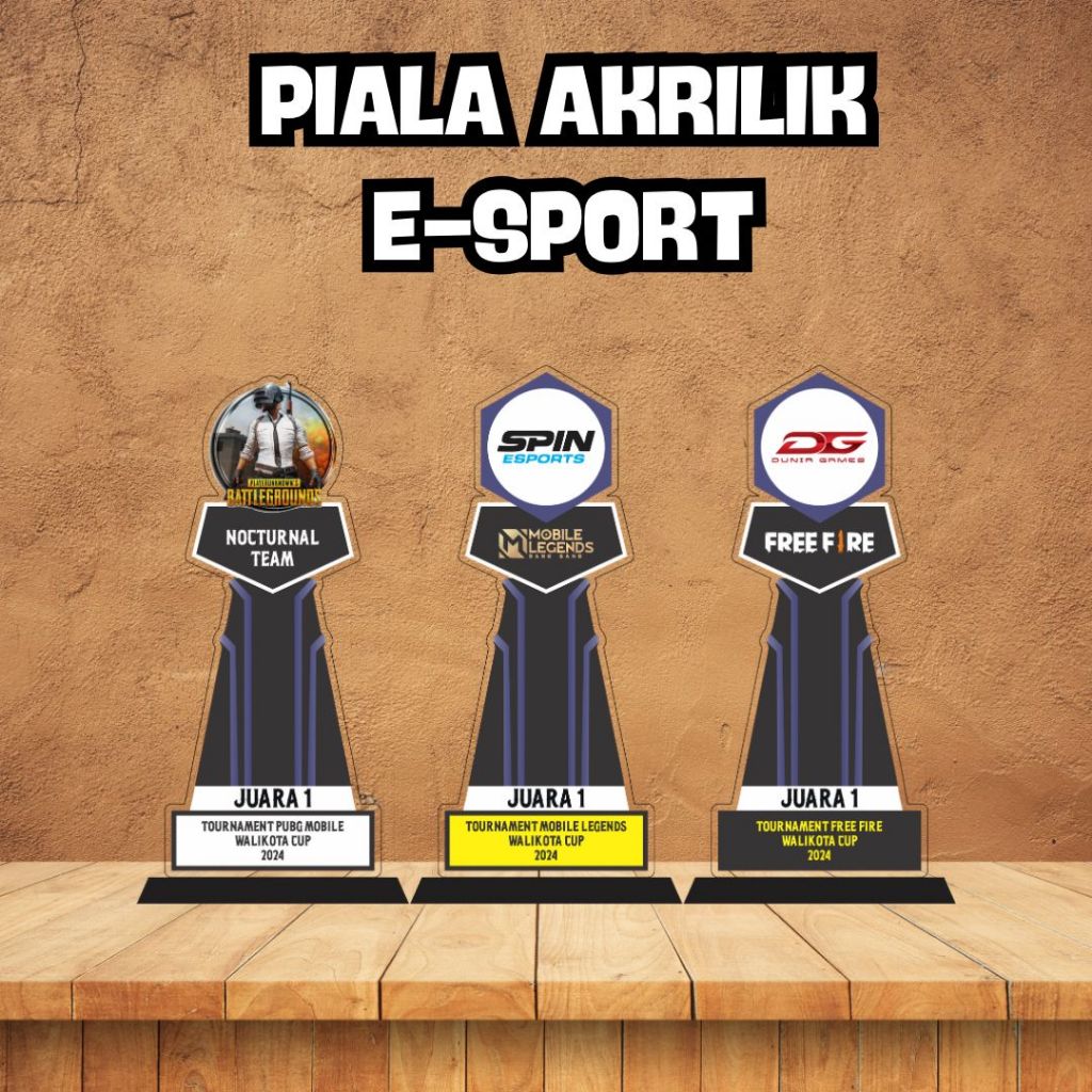 Plakat E Sport Piala E sport Akrilik Piala Pubg Piala Mobile Legend Piala Free Fire Akrilik