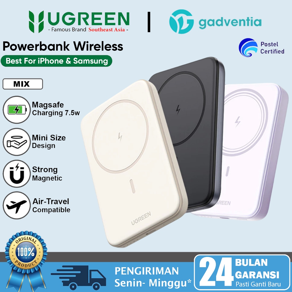 UGREEN Magnetic PowerBank Magsafe iPhone Wireless Charger Power Bank PD Fast Charging 20W 10.000mAh