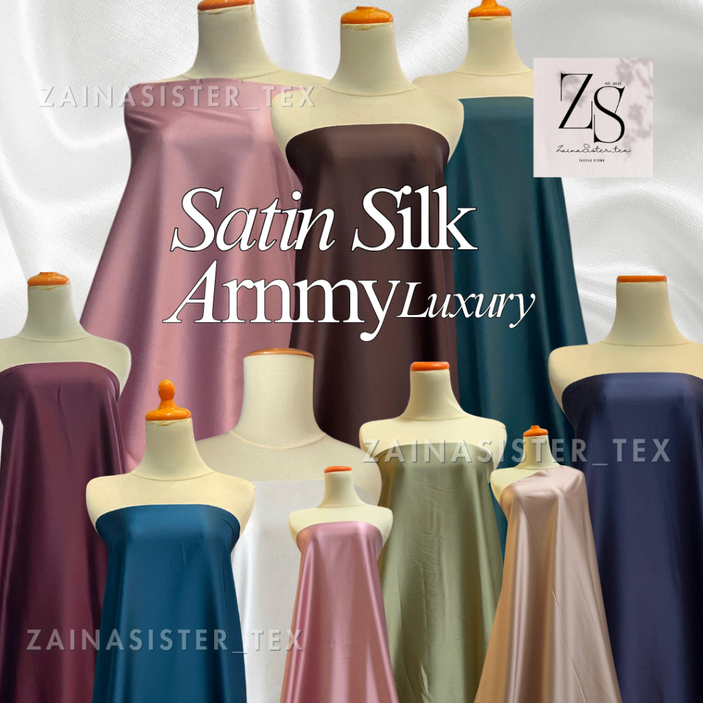 Satin ARMAANIIY Silk Premium Quality Satin Silk Polos Bahan Kain Kebaya Gamis Tunik