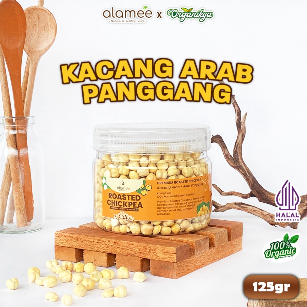 

ALAMEE Kacang Arab Panggang Roasted Chikpea Kacang Adas Gurih Matang Siap Makan 125gr organikya