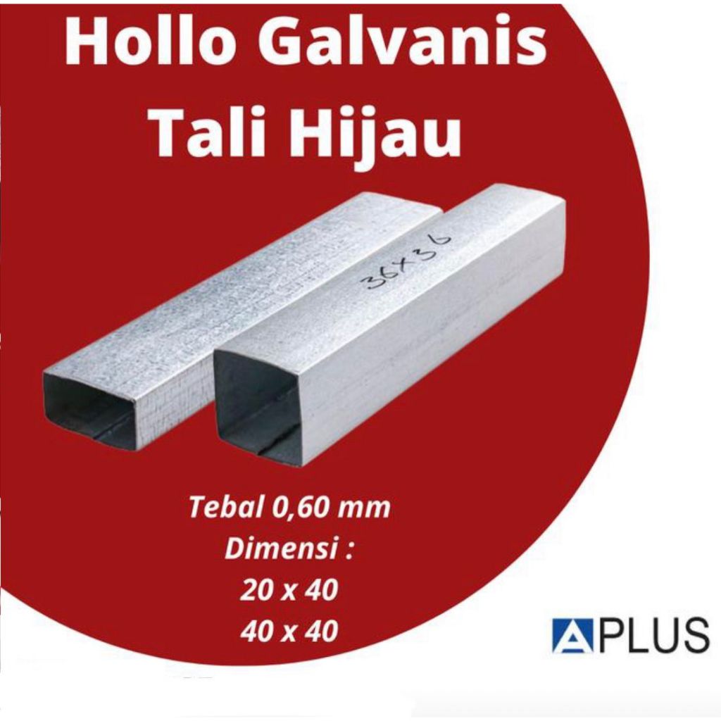 Hollow Galvanis Tali Hijau Tebal 0.60 mm
