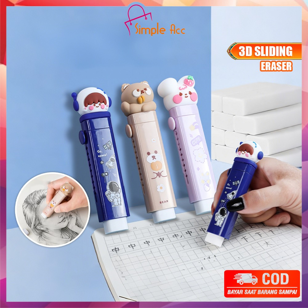 

DO-A78 Penghapus Pensil Mekanik Free 2PCS Refill Penghapus Karakter Kartun 3D Sliding Eraser / Mechanical Eraser Perlengkapan Sekolah Anak / Penghapus Pensil Anak Import