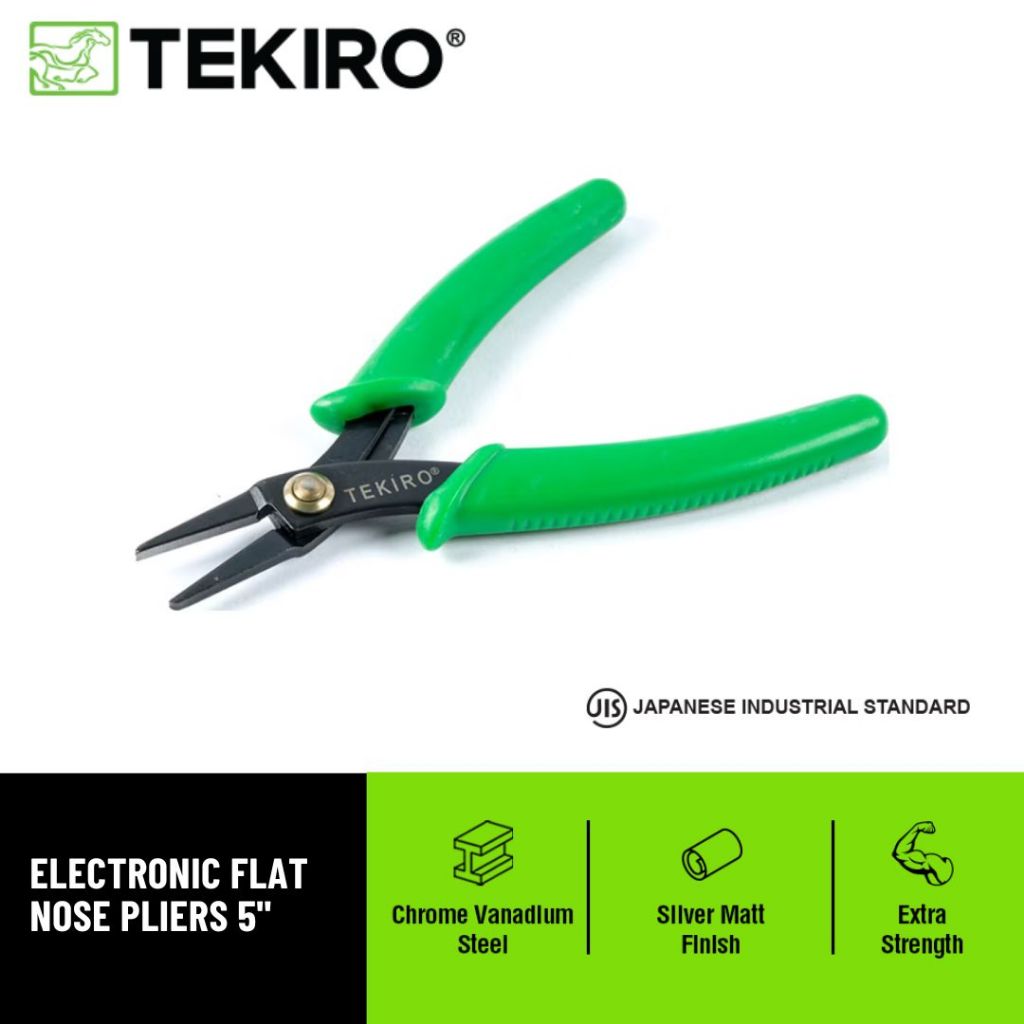 TEKIRO ELECTRONIC FLAT NOSE PLIERS 5" / TANG LANCIP FLAT ELEKTRONIK 5 INCH TEKIRO