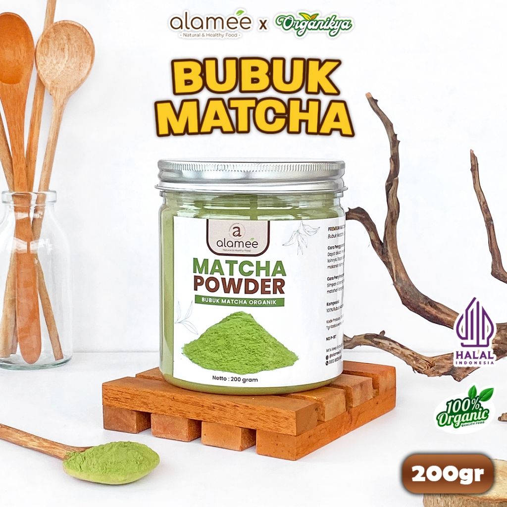 

ALAMEE Matcha Powder Minuman Teh Matcha Pure Matcha Tea Powder Tanpa Campuran Gula 200gr organikya
