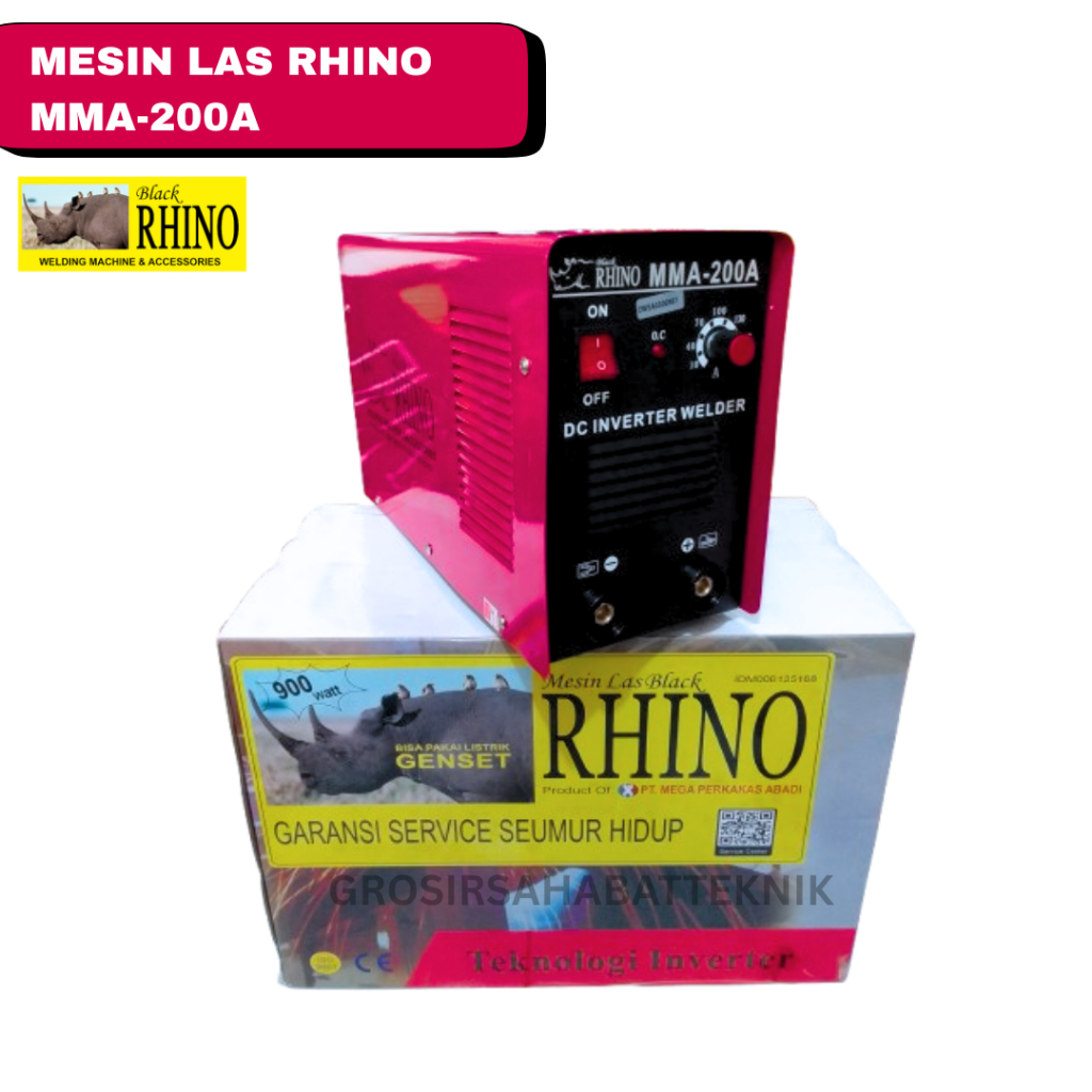 Mesin Las Listrik Trafo Las Inverter RHINO MMA-200A