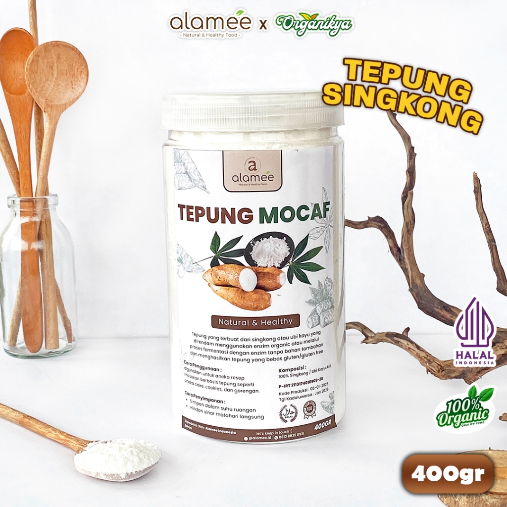 

ALAMEE Tepung Mocafine Gluten Free Tepung Singkong Sehat Rendah Gula High Fiber 400gr organikya