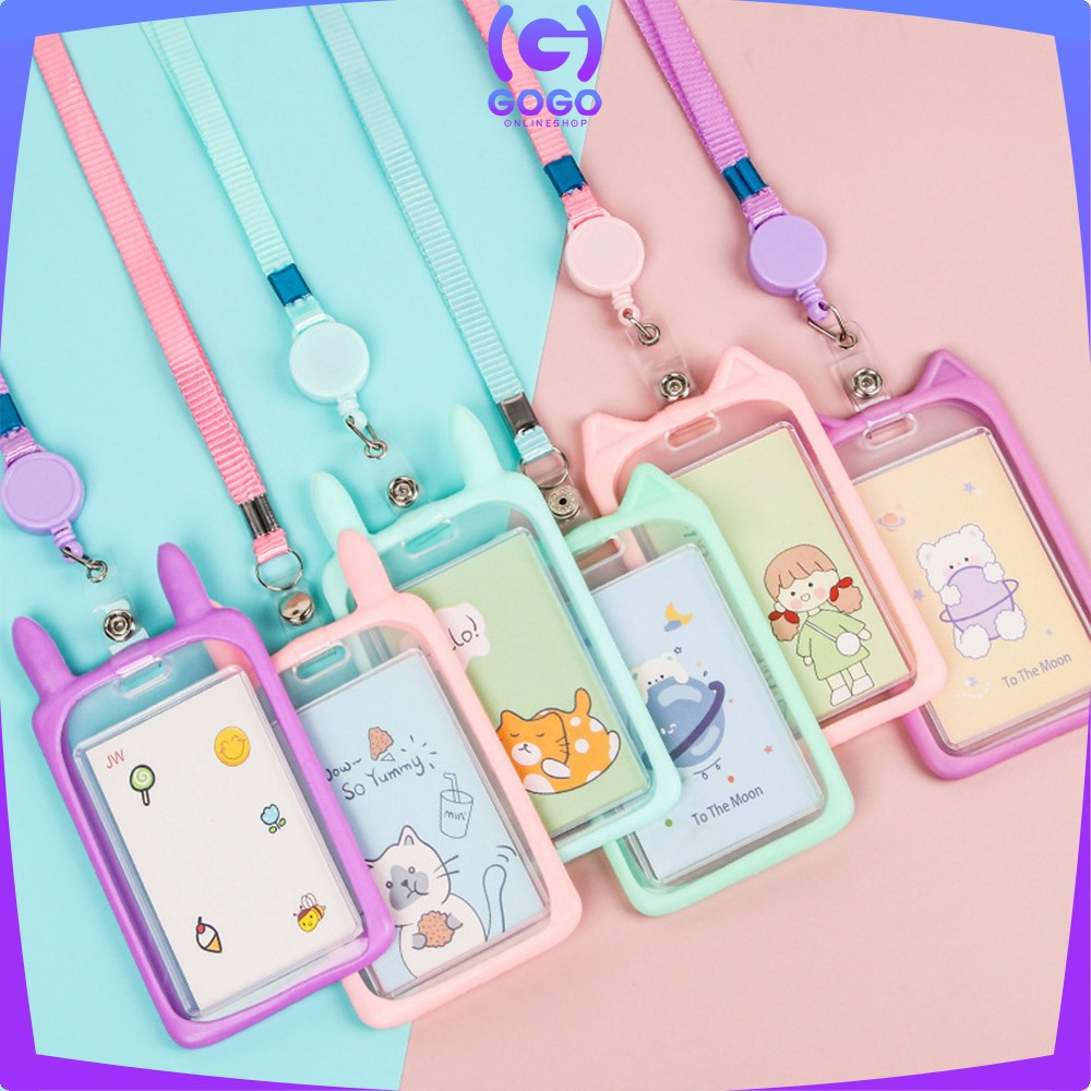 

EC GOGO-C324 Name Tag ID Card Holder Karakter Kucing Gantungan Kartu Nama Atau Panitia / Tali ID Card Nama / Gantungan Tali Kartu Akses Kantor MRT Busway Lanyard