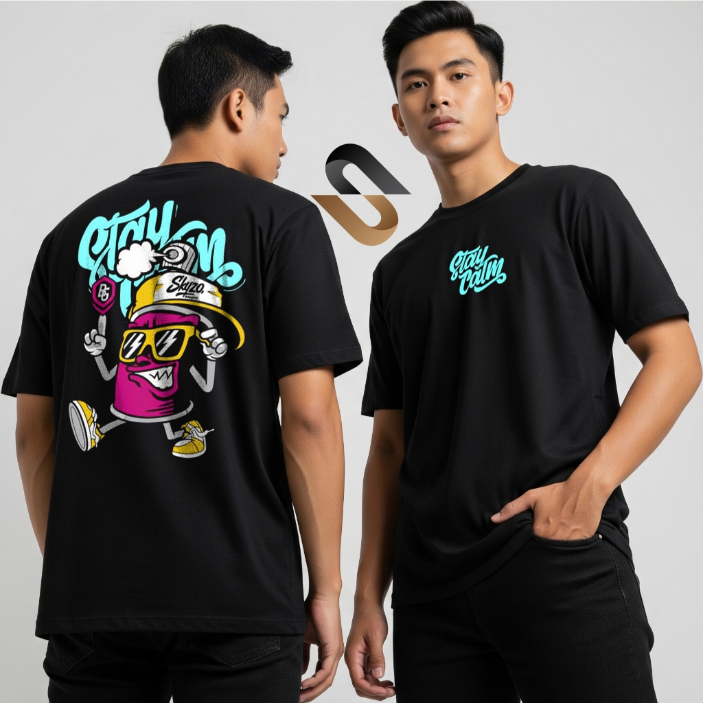 Kaos Pria Distro PILOX STAY KALEM Premium Lengan Pendek Keren / Kaos Streetwear / Baju Distro Pria