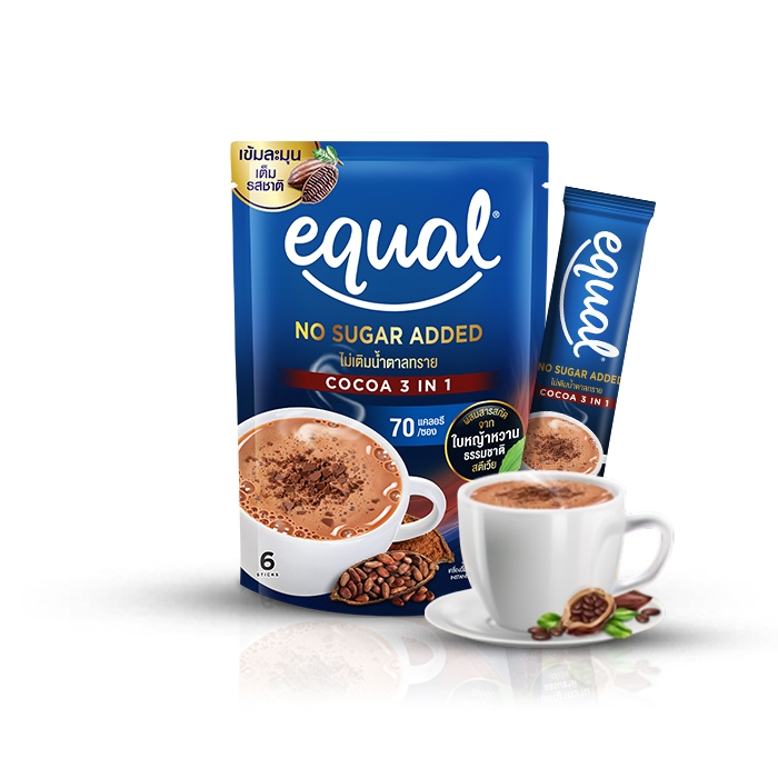 

Equal Instant Cocoa Mix Powder 3in1 90g (15g x 6 Sticks)