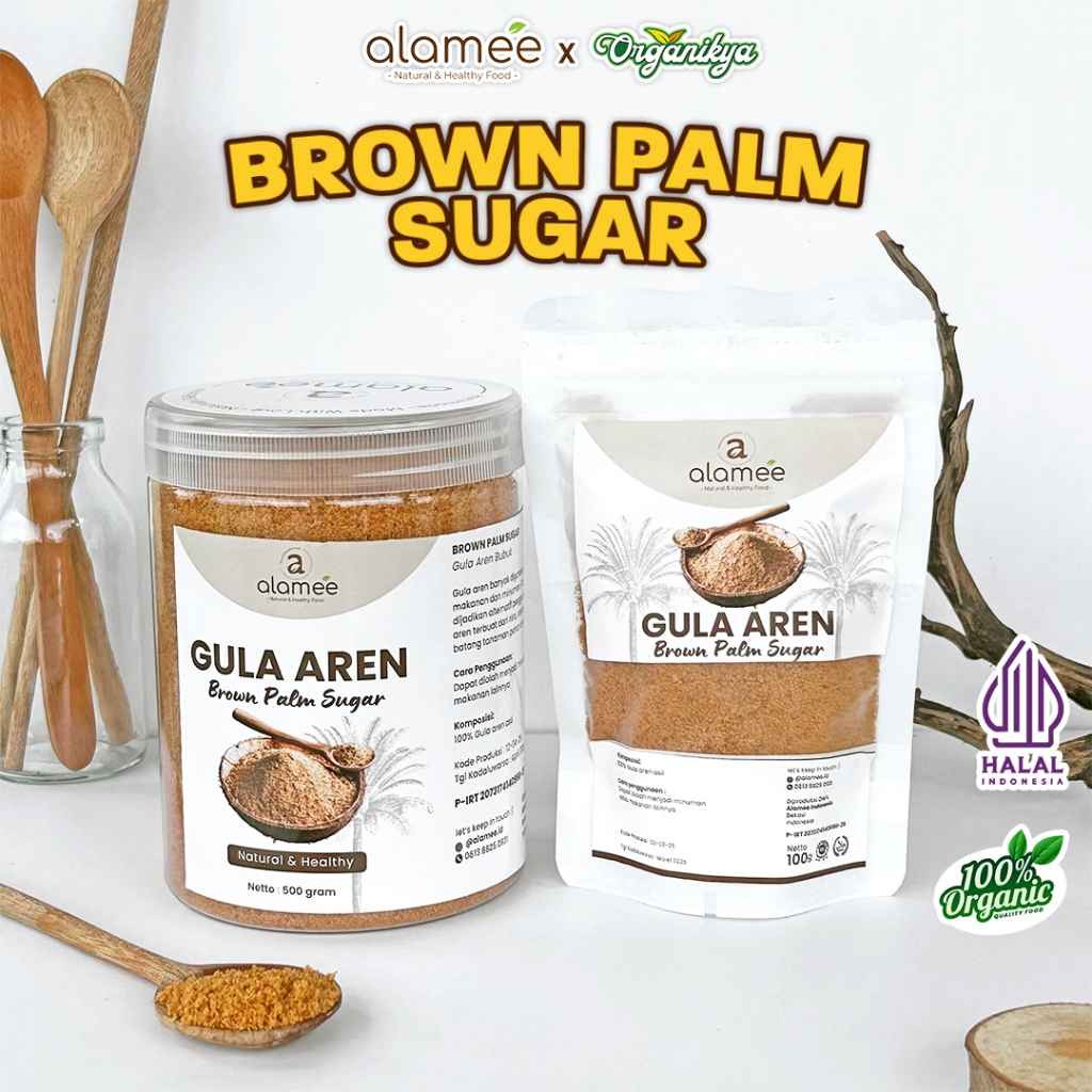 

ALAMEE Gula Aren Bubuk Organik Asli Powder Palm Sugar Semut Natural Organik organikya