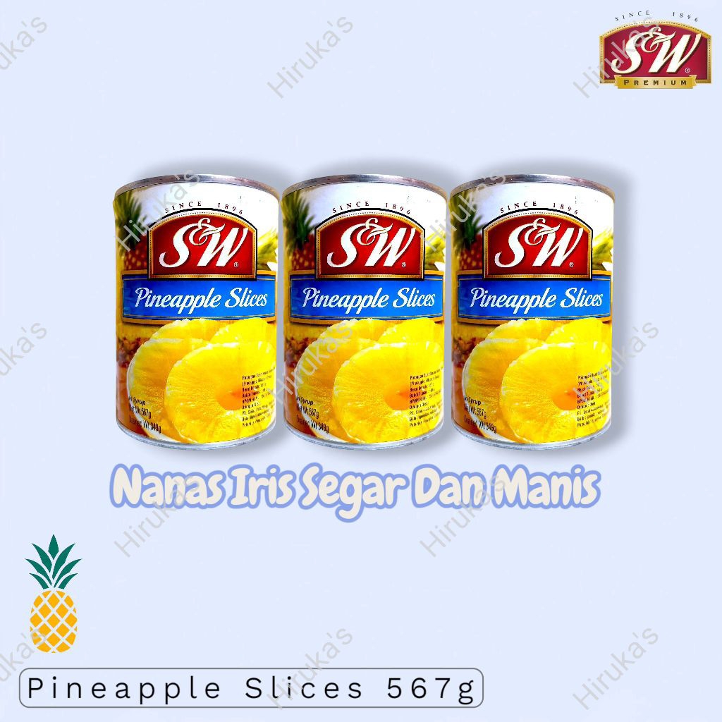

Nanas Slice S&W 567g (Nanas Premium manis) /Pineapple Slice S&W/ Cup Fruit