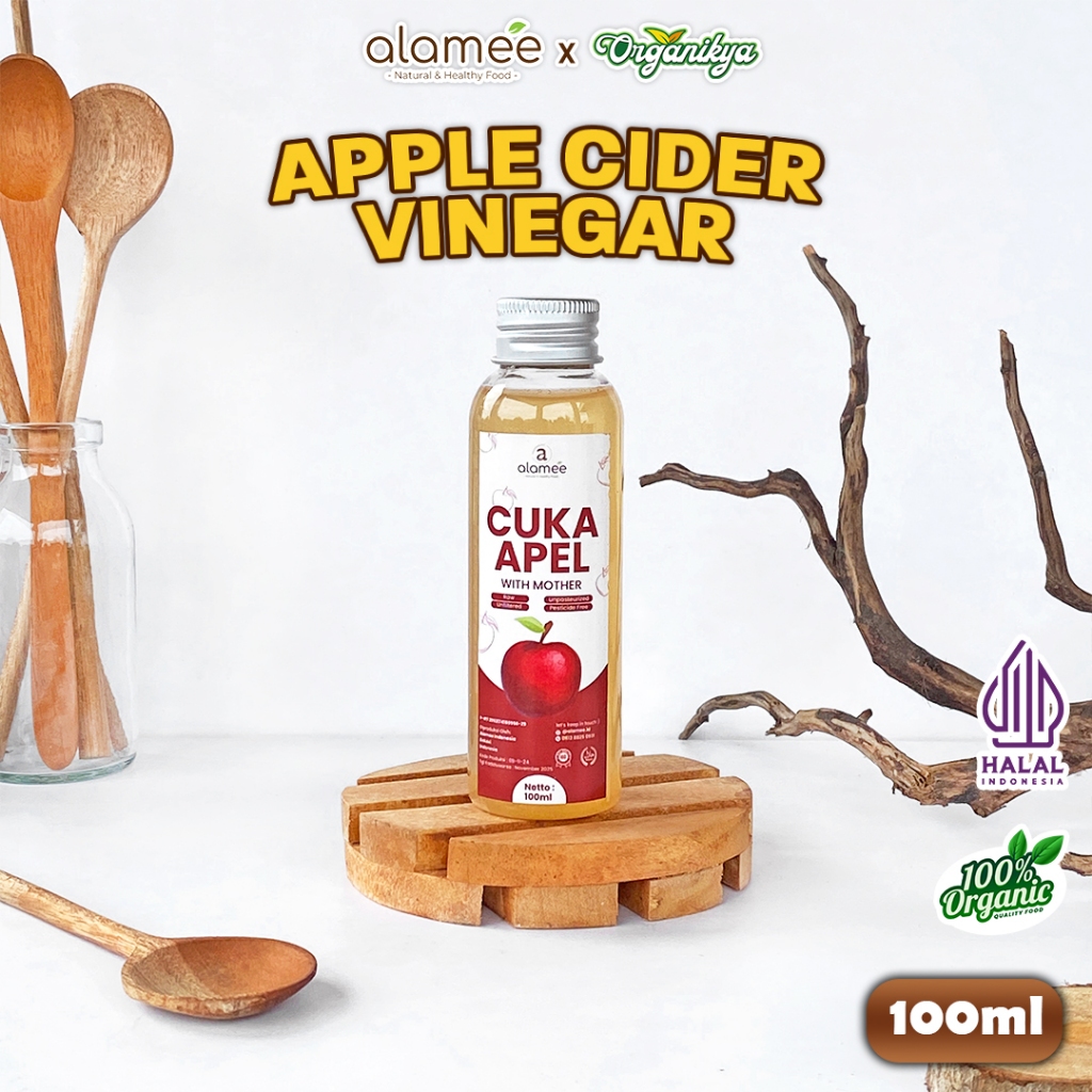 

ALAMEE Cuka Apel Original Vinegar With Mother Organik Apple Cider Vinegar Sari Buah 100ML organikya