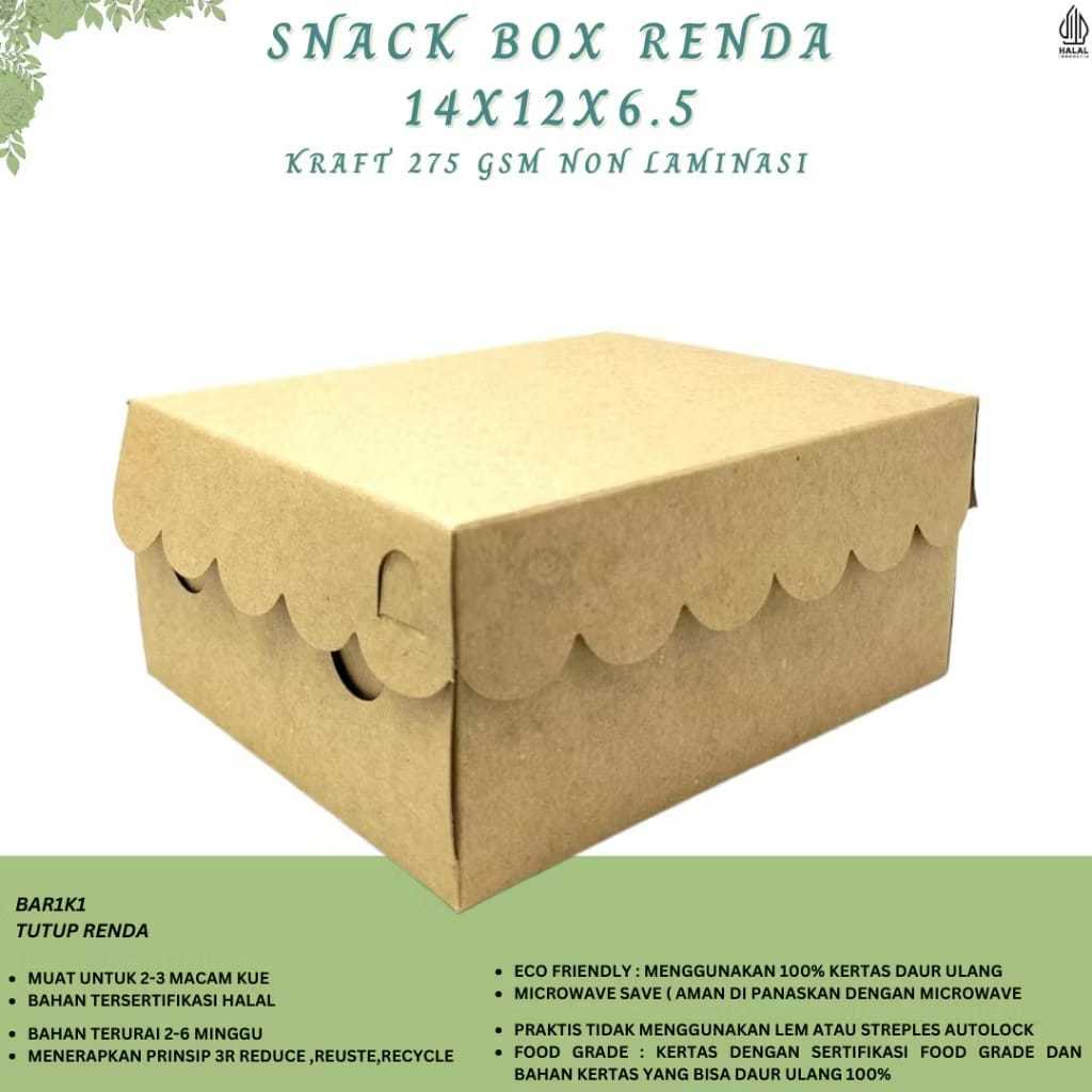 Dus Snack Box 12x14 | Snack Box Kue 12x14 | Dus Kue Makanan | BAR1K1