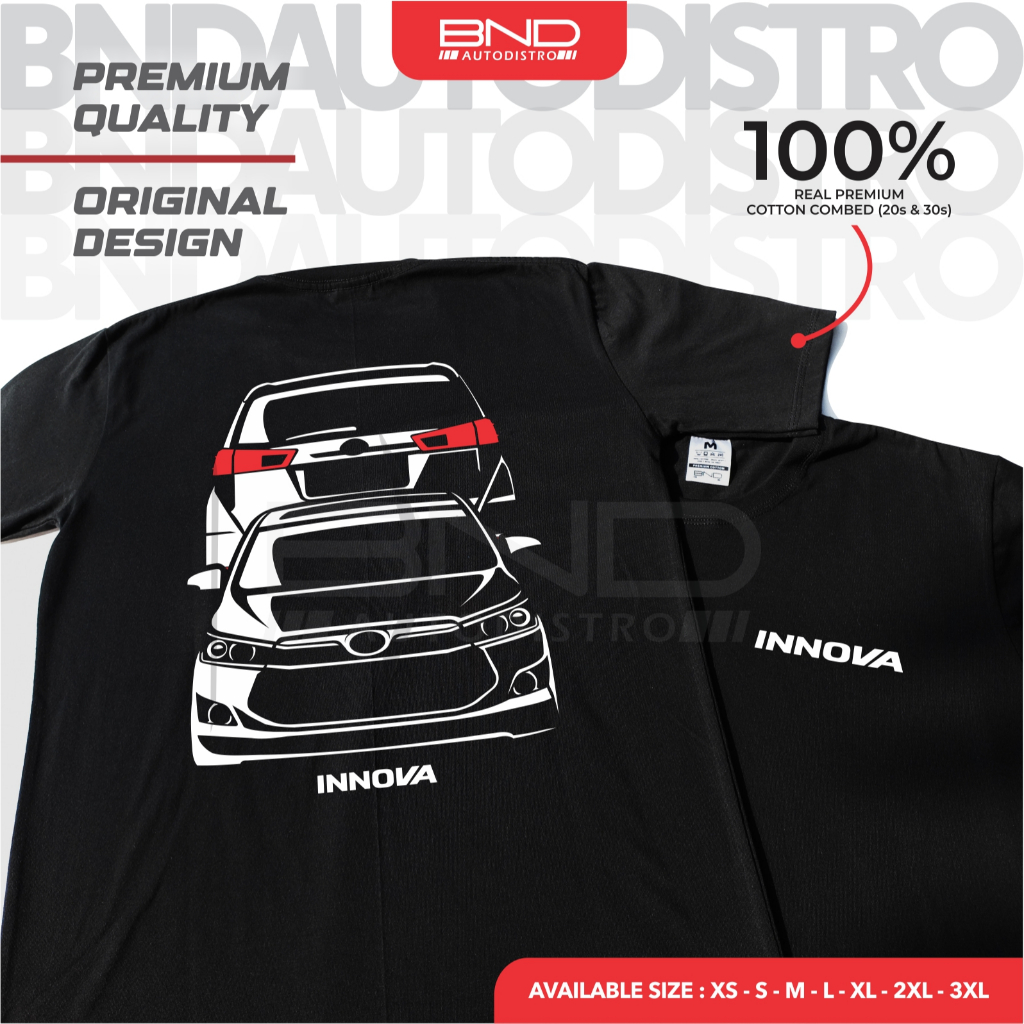 [BND] Kaos Toyota Innova Reborn F&R - T-Shirt Baju Kaos Innova Reborn Kaos Mobil Premium Quality