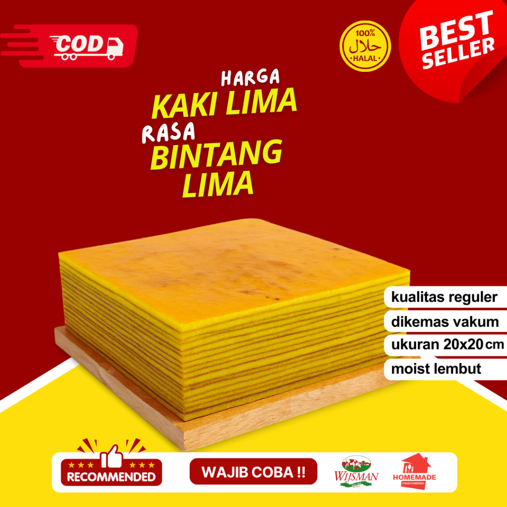 

LAPIS LEGIT POLOS REGULAR 20x20 cm kue food cemilan enak
