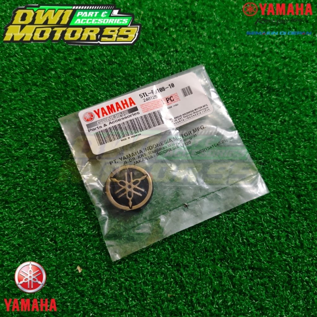 EMBLEM PANEL TAMENG DEPAN MIO SPORTY SMILE KUNING GOLD ORIGINAL ORI YAMAHA