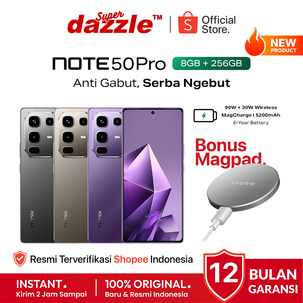 [ TERLARIS ] HP INFINIX Note 50 Pro 12/256 8/256 GB MediaTek Helio G100 Ultimate Original 100% Garan