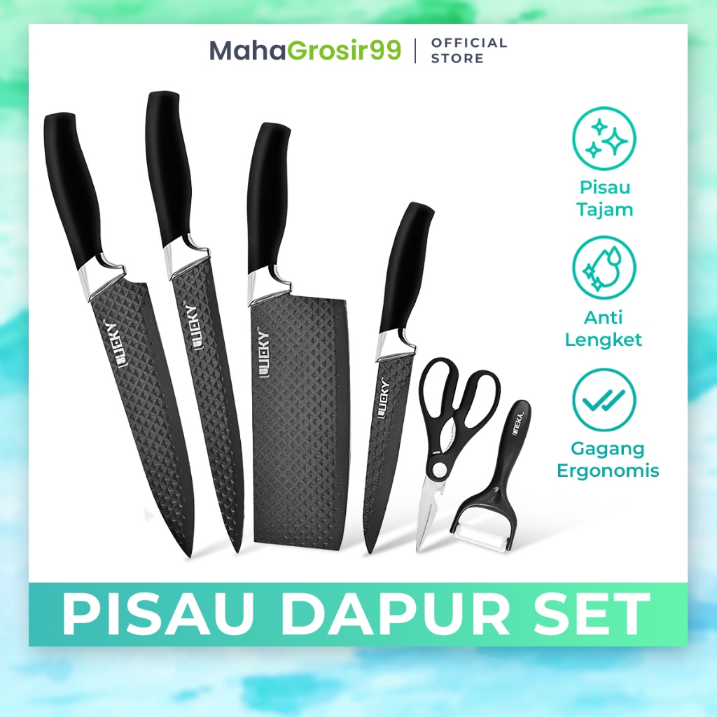 Pisau Dapur Diamond Knives Set (6 in 1) / Pisau Set Dapur 6in1 Serbaguna