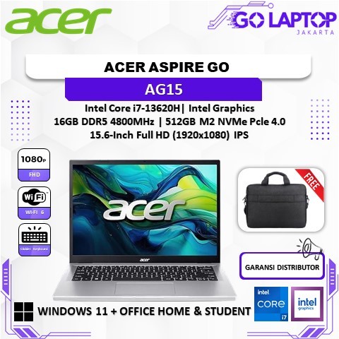ACER ASPIRE GO AG15 I7 13620 RAM 16GB 512GB SSD 15.6-inch FHD W11PRE