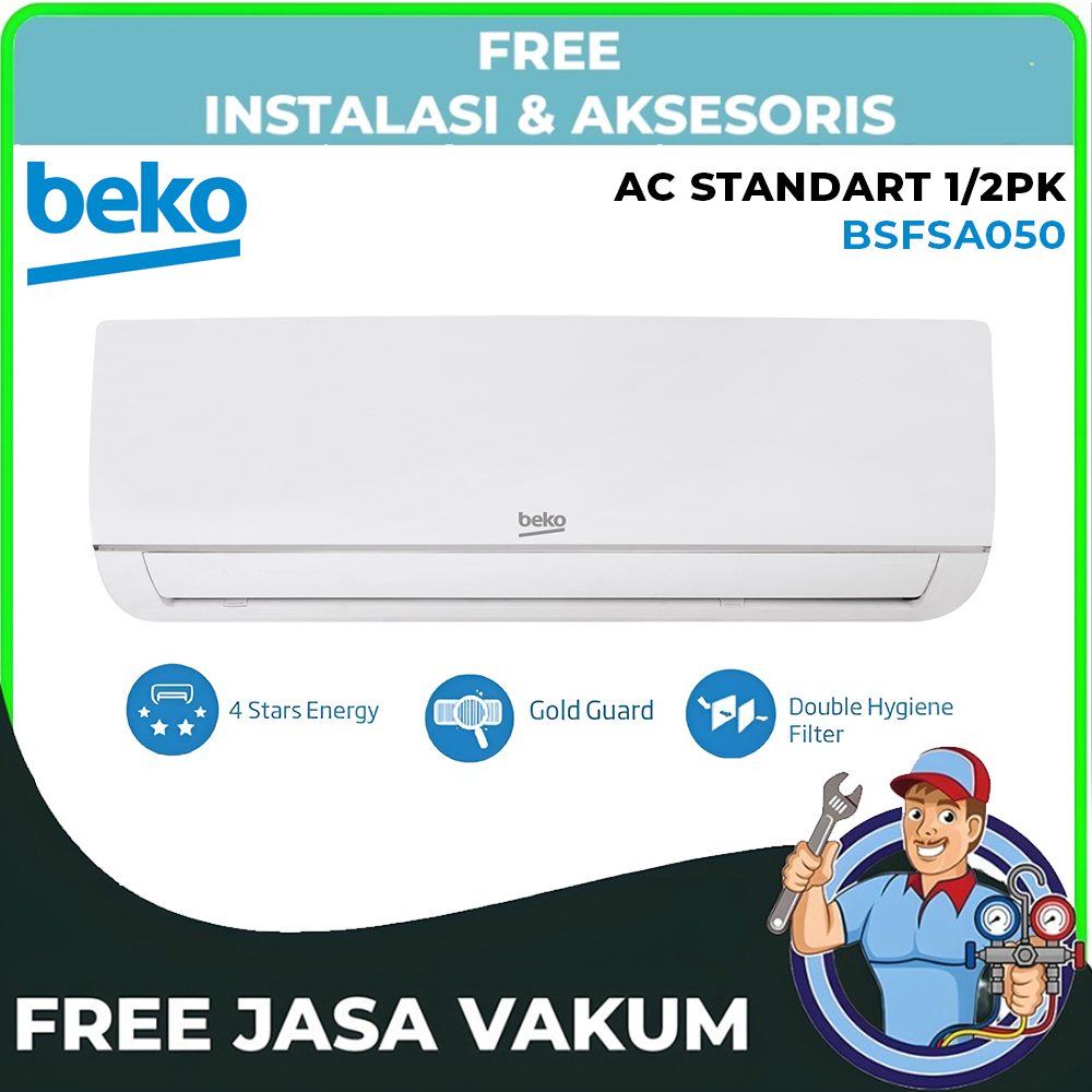 [ KUALITAS EROPA TURKI] AC BEKO 1/2 PK BSFSA050 – SPESIFIKASI EROPA, LOW WATT GARANSI RESMI