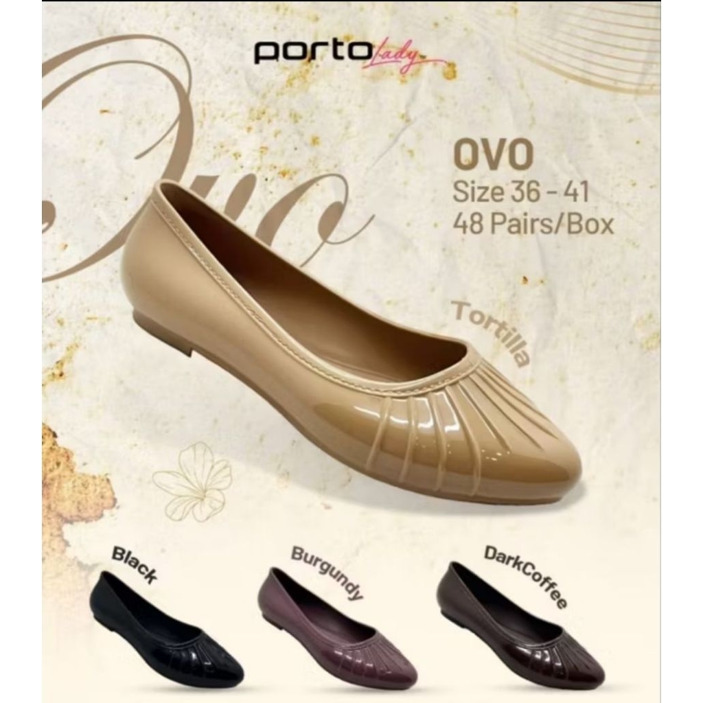 Flat Shoes Jelly Wanita Sepatu Kantor Karet Sepatu Kantor Anti Air Sepatu Flat Shoes Karet Sepatu Fo