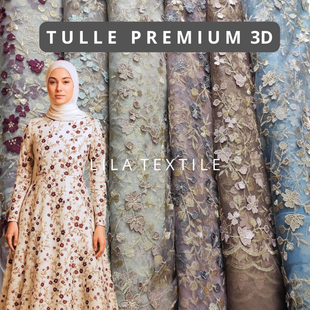 Tile Premium Aplikasi 3D ( HARGA PER SETENGAH METER) untuk outer, kebaya, variasi dress, gaun