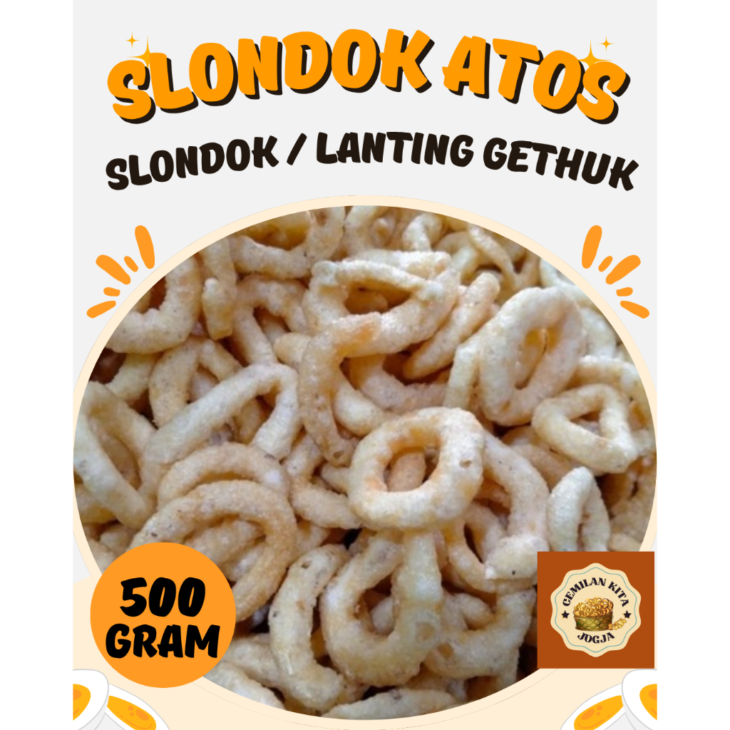 

Lanting Gethuk Rasa Bawang Klanting\Slondok Atos Rasa Bawang Renyah 500 Gram