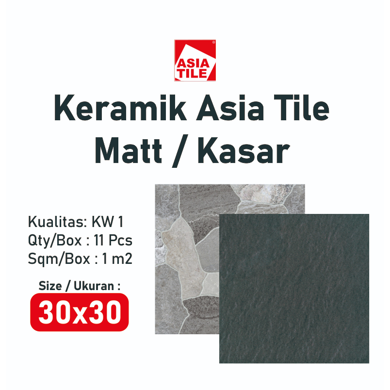 KERAMIK TANGGA GARASI TERAS ASIA TILE OSCAR / KERAMIK KASAR 30X30 ASIA TILE OSCAR KW 1 / GRADE 1 / G