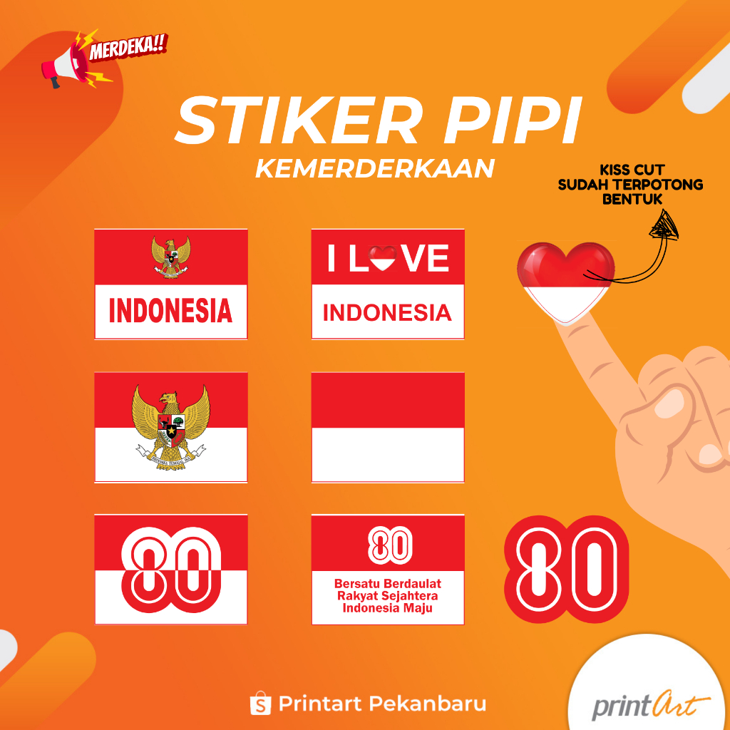 

PRINTART - STIKER PERSEGI PIPI AGUSTUSAN 17 AGUSTUS HUT RI KEMERDEKAAN