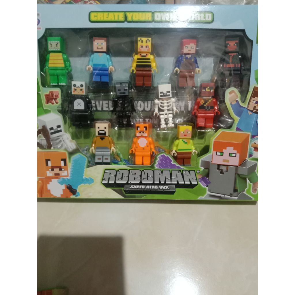 Mainan Lego MiniCraft 12 Set Action Figure Karakter Kreatif untuk Anak
