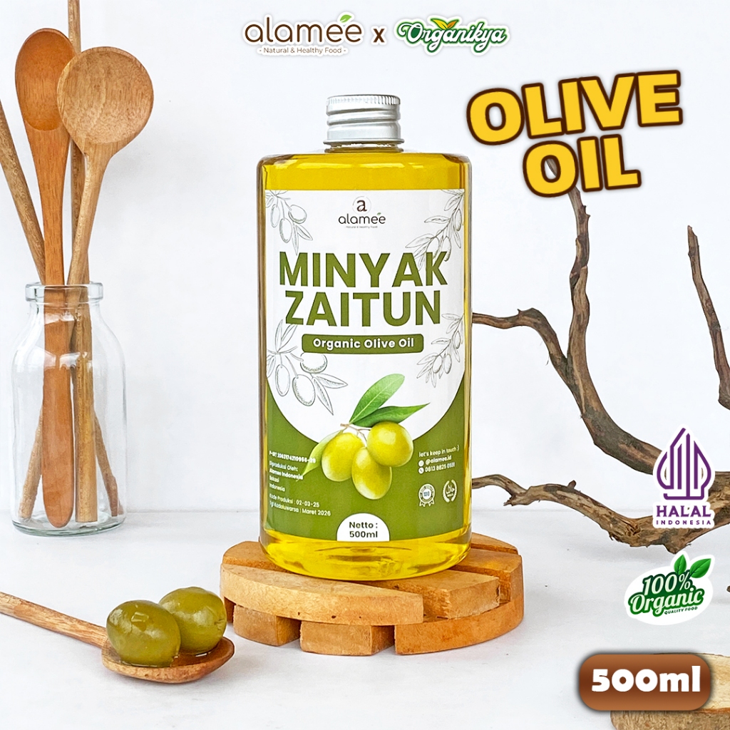 

ALAMEE Minyak Zaitun Olive Oil Extra Virgin Organic Organik Murni Asli Masakan 500ML organikya