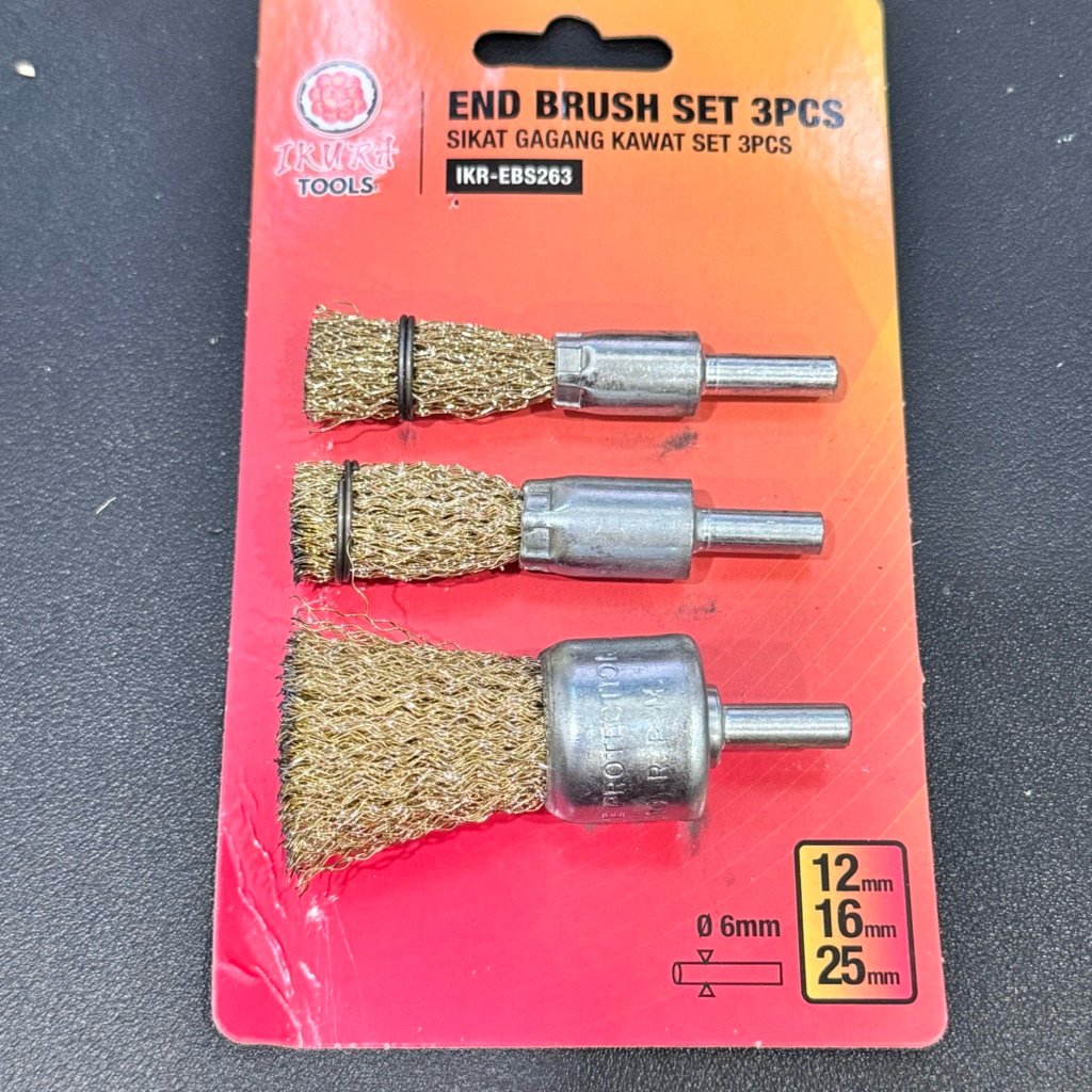 IKURA SET 3pc // EBS-263 // 12m + 16m + 25m ENDBRUSH ( 12m 16m 25m ))(( set 3buah )) // SIKAT Mata b
