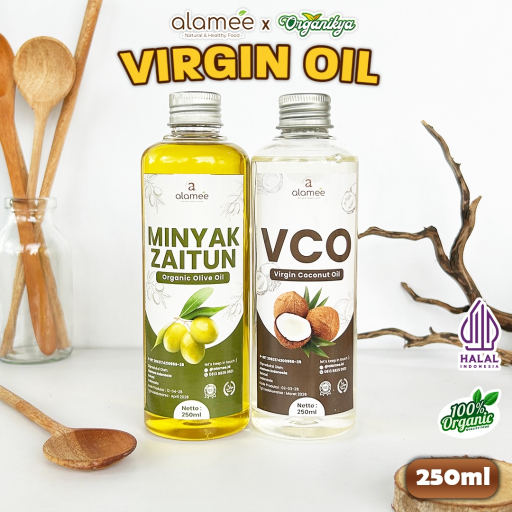 

ALAMEE Virgin Coconut Oil Minyak Zaitun Kelapa Murni VCO Dapat Dimasak Organik 250ML organikya