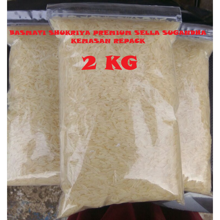 

Beras Basmati Shukriya Premium Sella Sugandha Kemasan Repack 2kg Basmati India