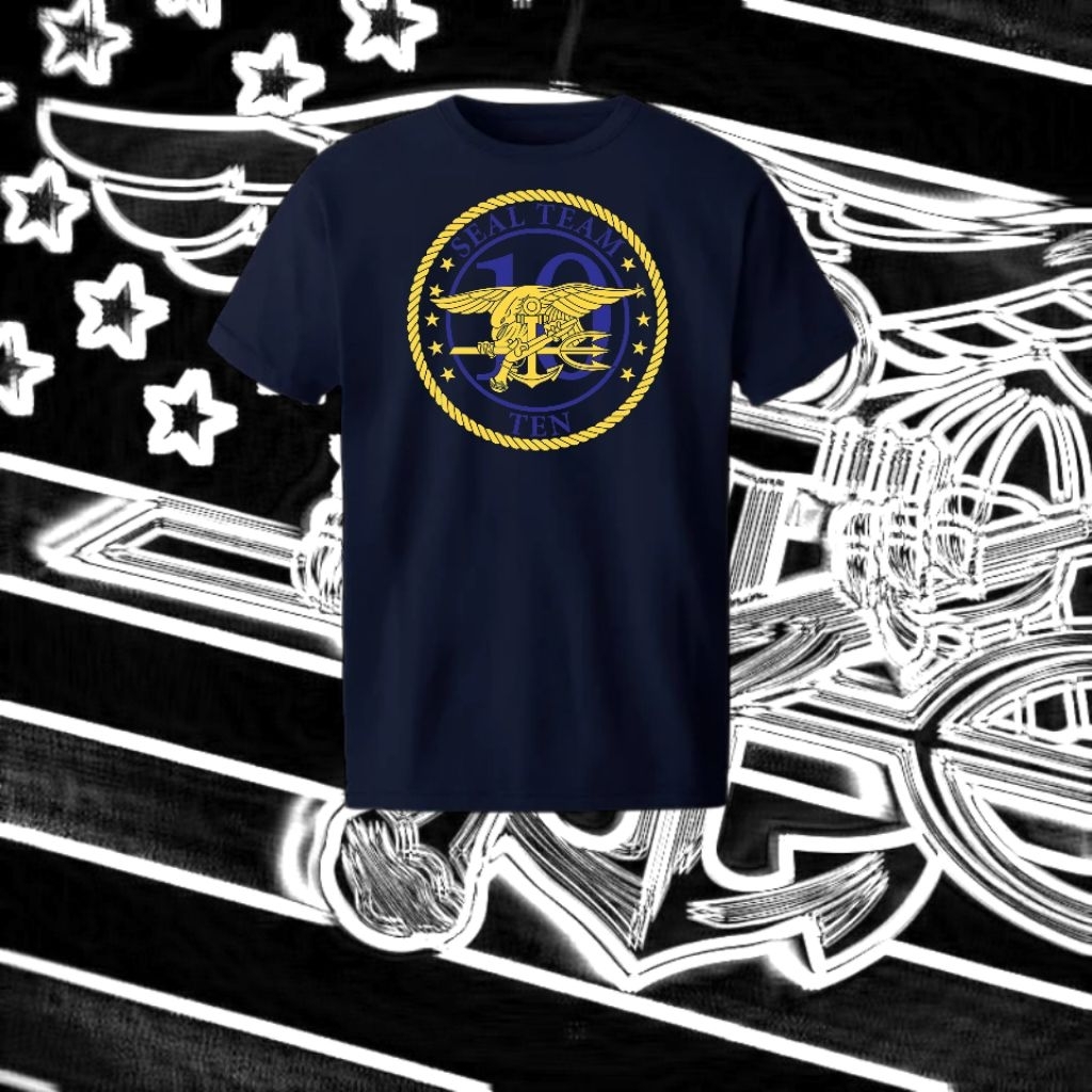 Kaos US ARMY T Shirt Military Design US NAVY SEAL 10 DIVISION
